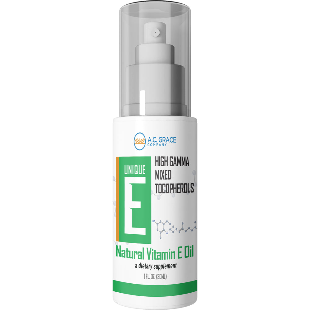 UNIQUE E® Mixed Tocopherols Concentrate Oil – 1 Ounce Pump Bottle-Vitamin E-A.C. Grace Company