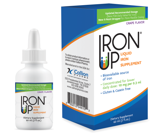 ACGrace - A bottle of IronUp® Liquid Iron Supplement up with a box.