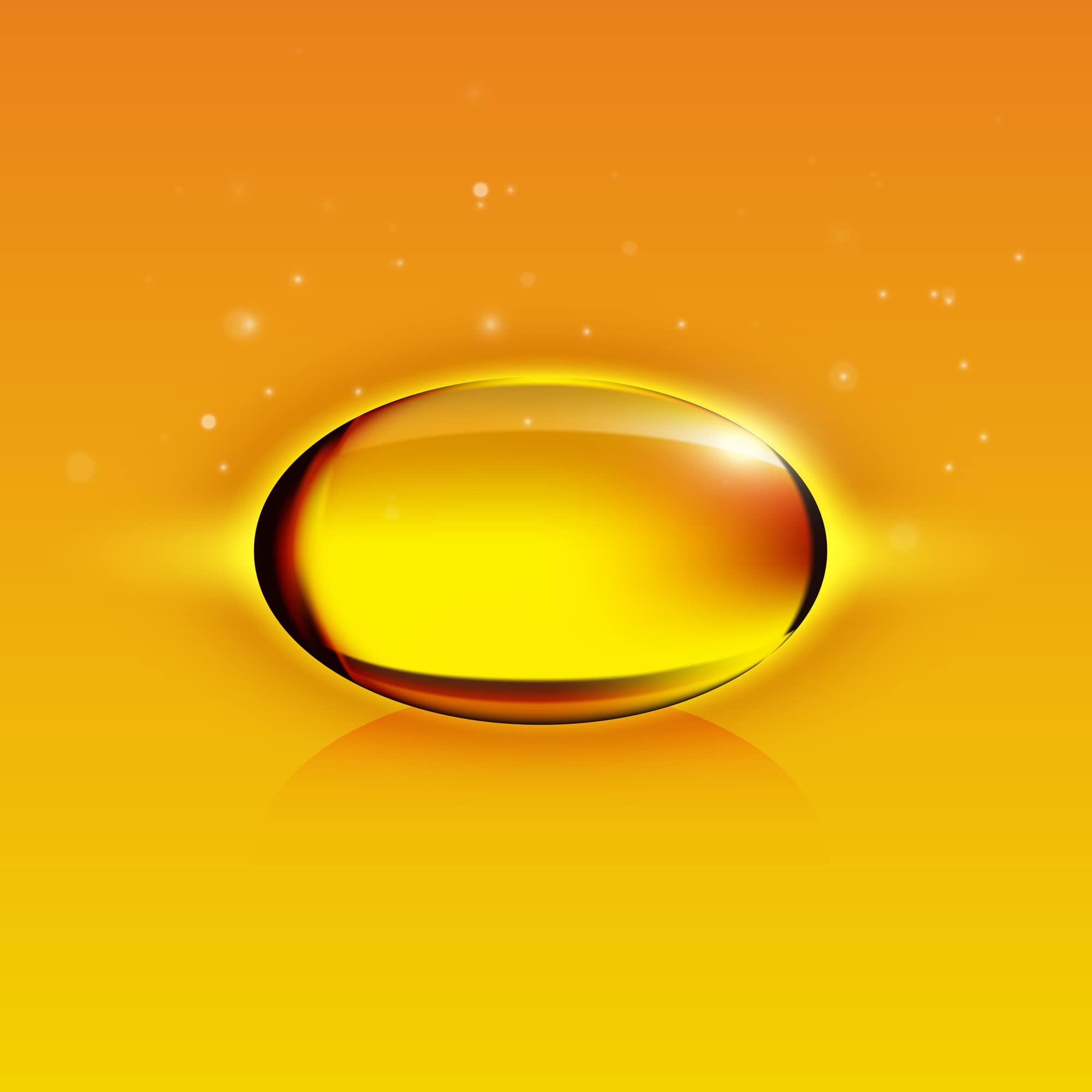 ACGrace - A yellow vitamin capsule on an orange background.
